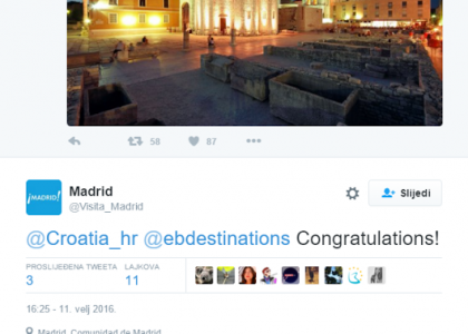 Čestitke iz Madrida, Bordeauxa, od Vlade RH, ministra turizma