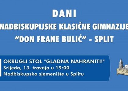 Okrugli stol i humanitarna akcija na Danima Nadbiskupijske klasične gimnazije